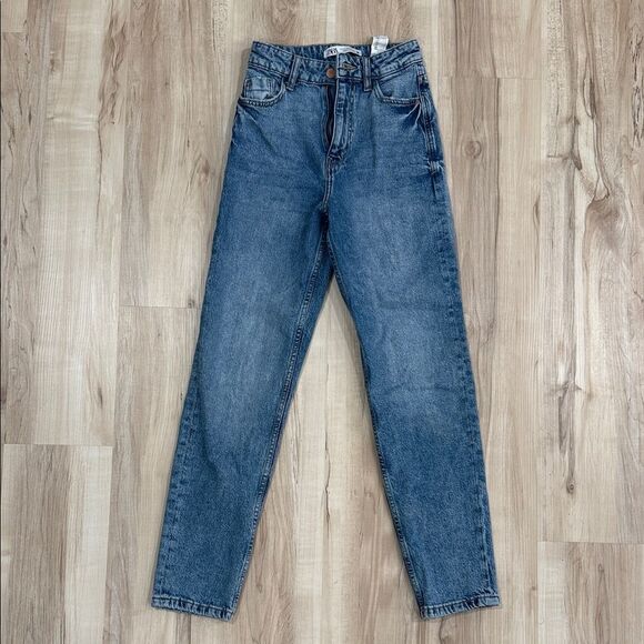 Zara Classic Blue Denim Jeans high rise - Picture 1 of 5